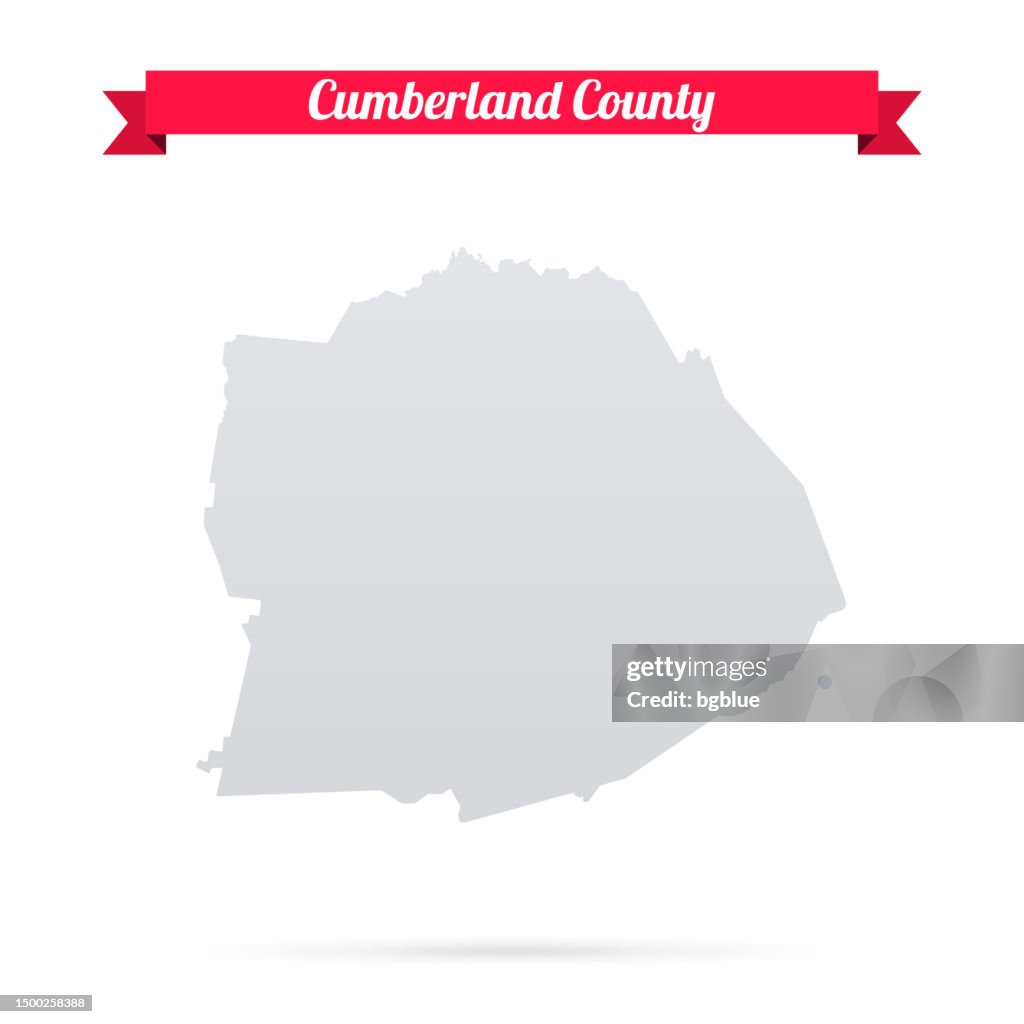 Cumberland County, Tennessee. Map on white background with red banner
