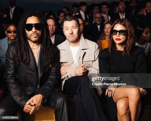 Lenny Kravitz, Joel Edgerton and Christine Centenera attends the the Louis Vuitton Menswear Spring/Summer 2024 show as part of Paris Fashion Week on...