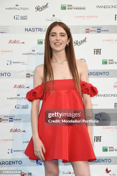 Italian actress Valentina Romani attends at red carpet for the Nastri D'Argento 2023 awards ceremony at MAXXI - National Museum of XXI Century Arts....