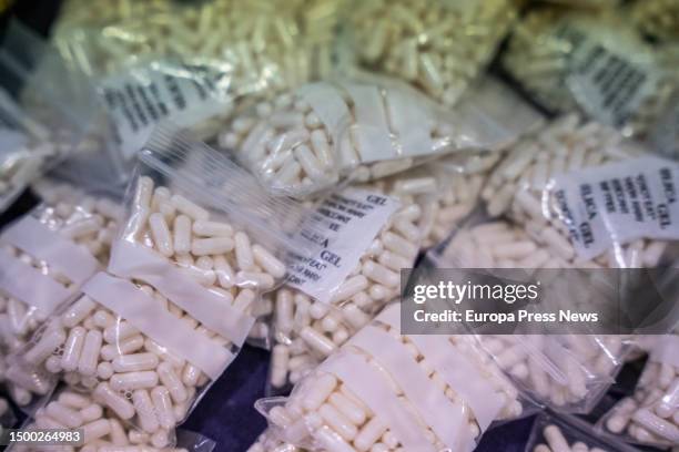 Drug pills seized during the operation 'Butterfly' of the National Police that has dismantled the synthetic drug warehouses in the northern axis of...