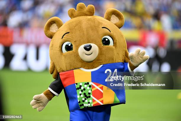 Mascot of Uefa Euro 2024 during the international friendly match between Germany and Colombia at Veltins-Arena on June 20, 2023 in Gelsenkirchen,...