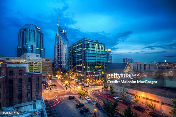 nashville city - nashville night stock pictures, royalty-free photos & images