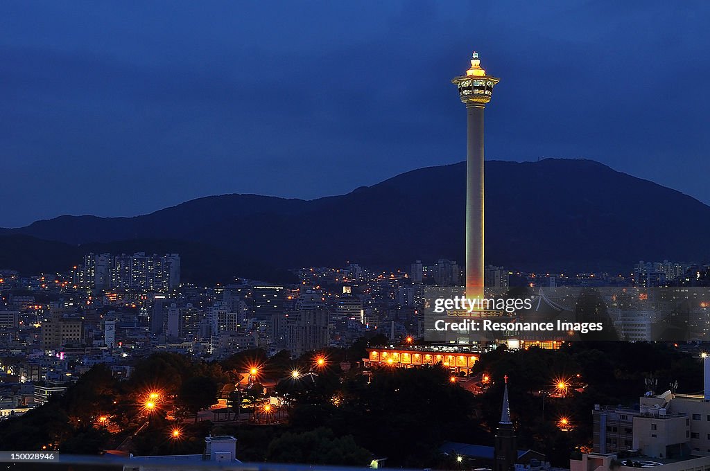 Busan tower at night