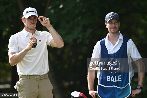 Former footballer Gareth Bale of Wales ponders during the pro-am prior to the BMW International Open at Golfclub Munchen Eichenried on June 21, 2023...