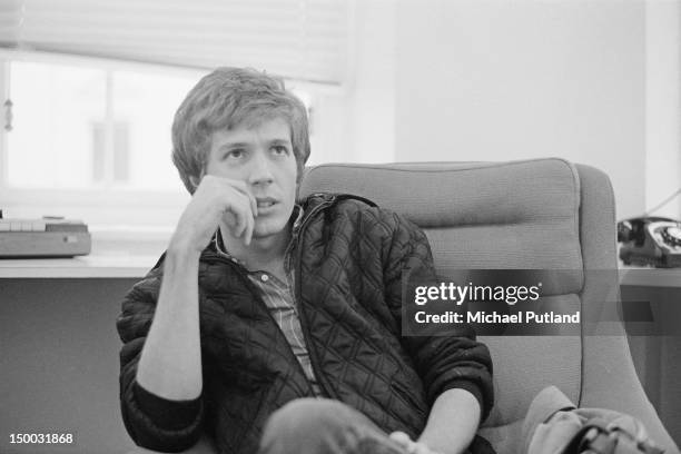 American singer-songwriter Scott Walker giving an interview, London, 11th November 1970.