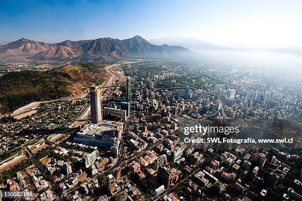 santiago - chile aerial stock pictures, royalty-free photos & images