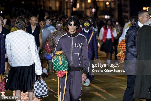 Models walk the runway during the Louis Vuitton Menswear Spring/Summer 2024 show as part of Paris Fashion Week on June 20, 2023 in Paris, France.