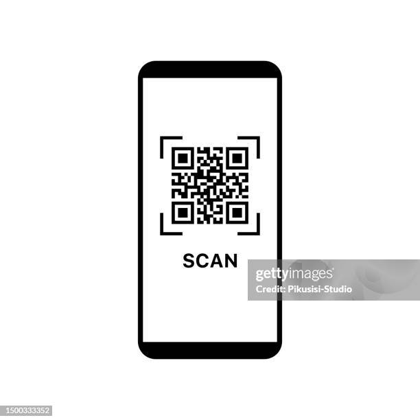 scan qr code with mobile phone. qr code for smartphone, payment, mobile app, e-commerce, and web. - binary code white background stock illustrations