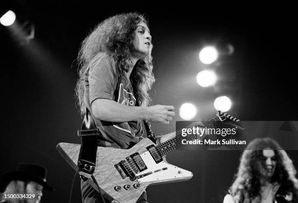 Musician Allen Collins performs with band Lynyrd Skynyrd in Los Angeles, CA 1977.