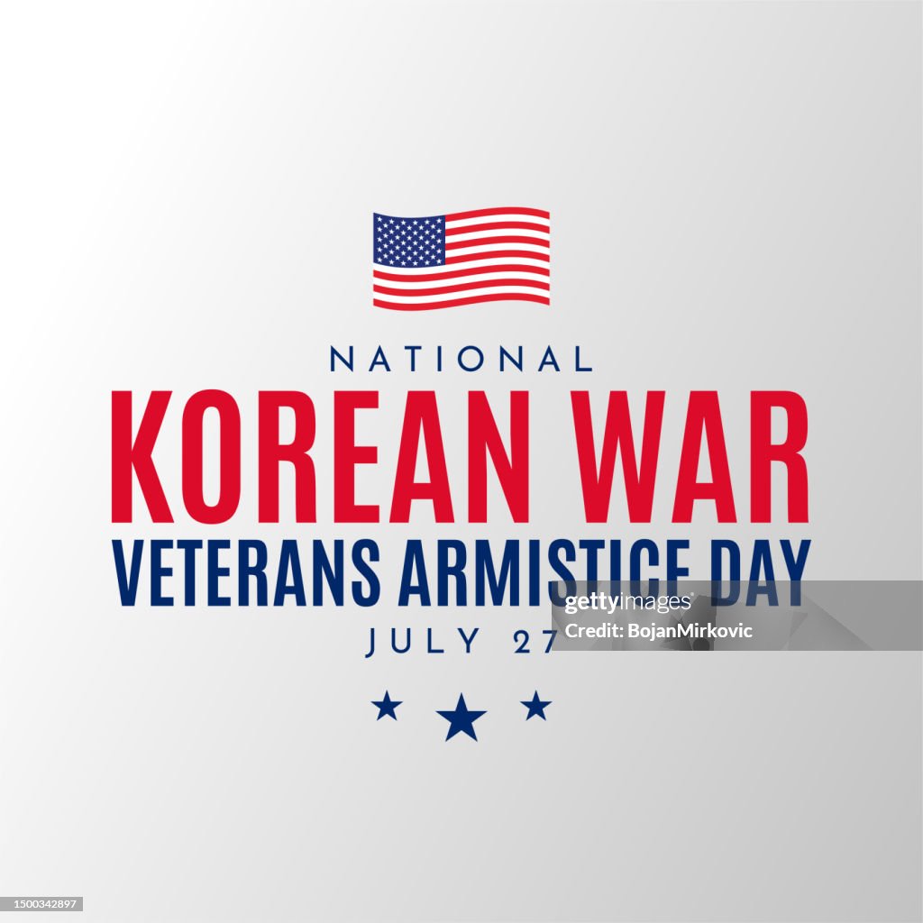 National Korean War Armistice Day poster, July 27. Vector