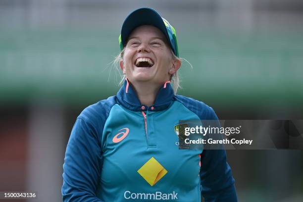 Australia captain Alyssa Healy during a nets session at Trent Bridge on June 21, 2023 in Nottingham, England.