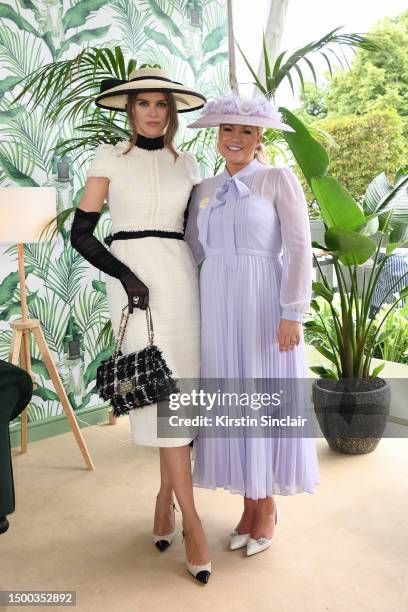 Sabrina Percy and Natalie Rushdie attend day two of Royal Ascot 2023 at Ascot Racecourse on June 21, 2023 in Ascot, England.