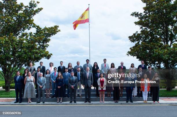 King Felipe VI receives in audience the participants in the Young Ibero-American Leaders Program, at the Zarzuela Palace, on 21 June, 2023 in Madrid,...