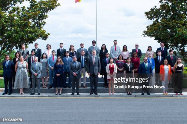 King Felipe VI receives in audience the participants in the Young Ibero-American Leaders Program, at the Zarzuela Palace, on 21 June, 2023 in Madrid,...