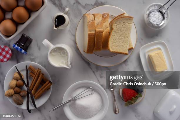 directly above shot of breakfast on table - butter coffee stock pictures, royalty-free photos & images