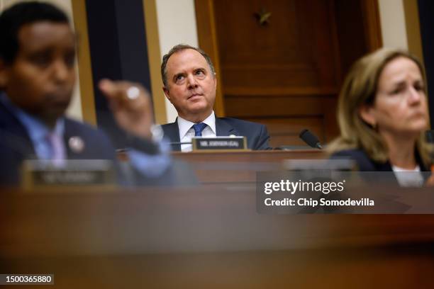 House Judiciary Committee member Rep. Adam Schiff listens to testimony from Special Counsel John Durham in the Rayburn House Office Building on...