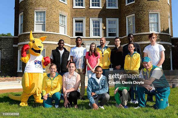 Young athletes are photographed with Australian Olympic athletes Libby Trickett, James Chapman, Lisa Weightman and former Australian cricket captain...