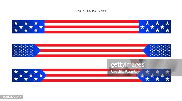 stockillustraties, clipart, cartoons en iconen met usa flag banners stock illustration. usa banners vector illustration - amerikaanse-vlag