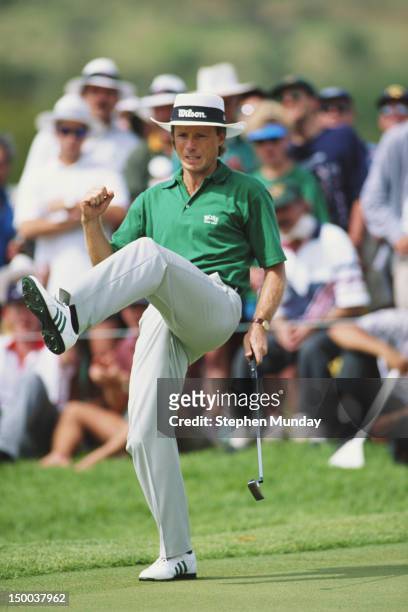 Bernhard Langer of Germany with his high step during the Million Dollar Challenge on 3rd December 1995 at the Gary Player Country Club in Sun City,...
