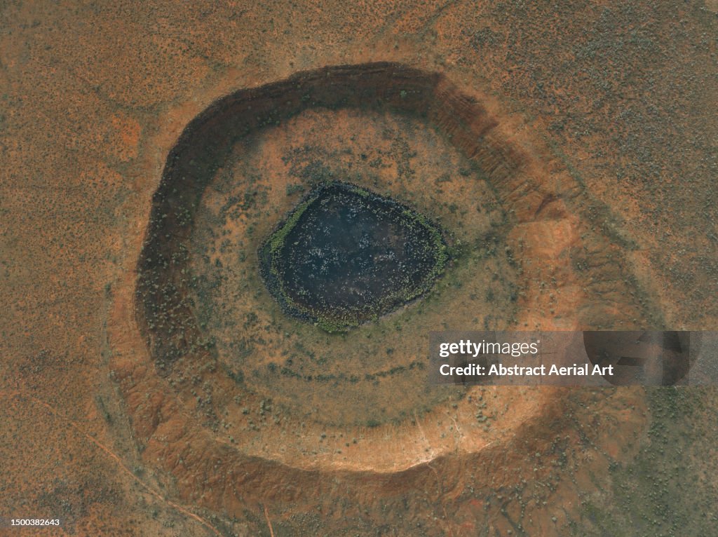 Meteor In Australia Overhead Shot Looking Down On Wolfe Creek Meteorite Crater Western ...