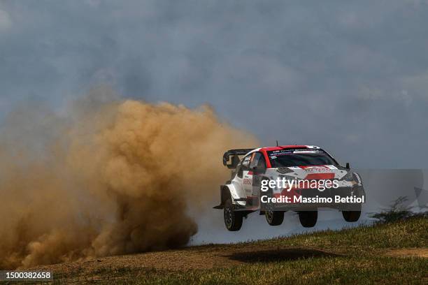 Takamoto Katsuta of Japan and Aaron Johnston of Ireland are competing with their Toyota Gazoo Racing WRT Toyota GR Yaris Rally1 during the Shakedown...