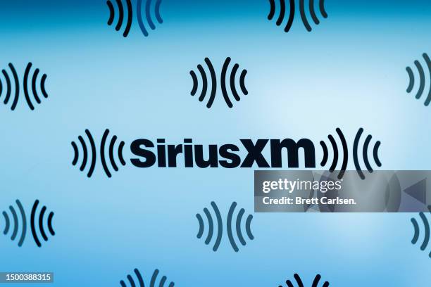 Detail view of SiriusXM logo at SiriusXM Studios on June 21, 2023 in Nashville, Tennessee.