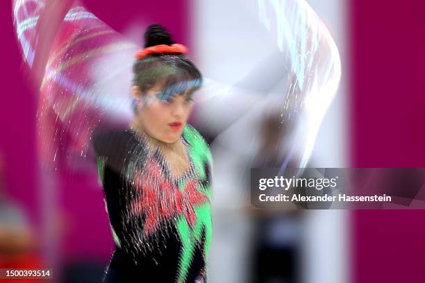 Mehriba Taghiyeva of Azerbabajian competes during the Gymnastics Rhythmic competition at Berlin Messe on day five of Special Olympics World Games...