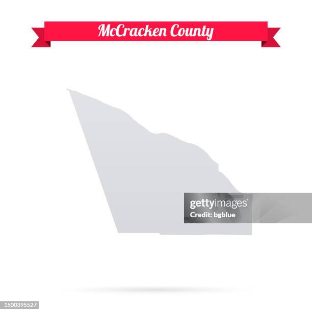 Mccracken County Kentucky Map On White Background With Red Banner High-Res Vector Graphic