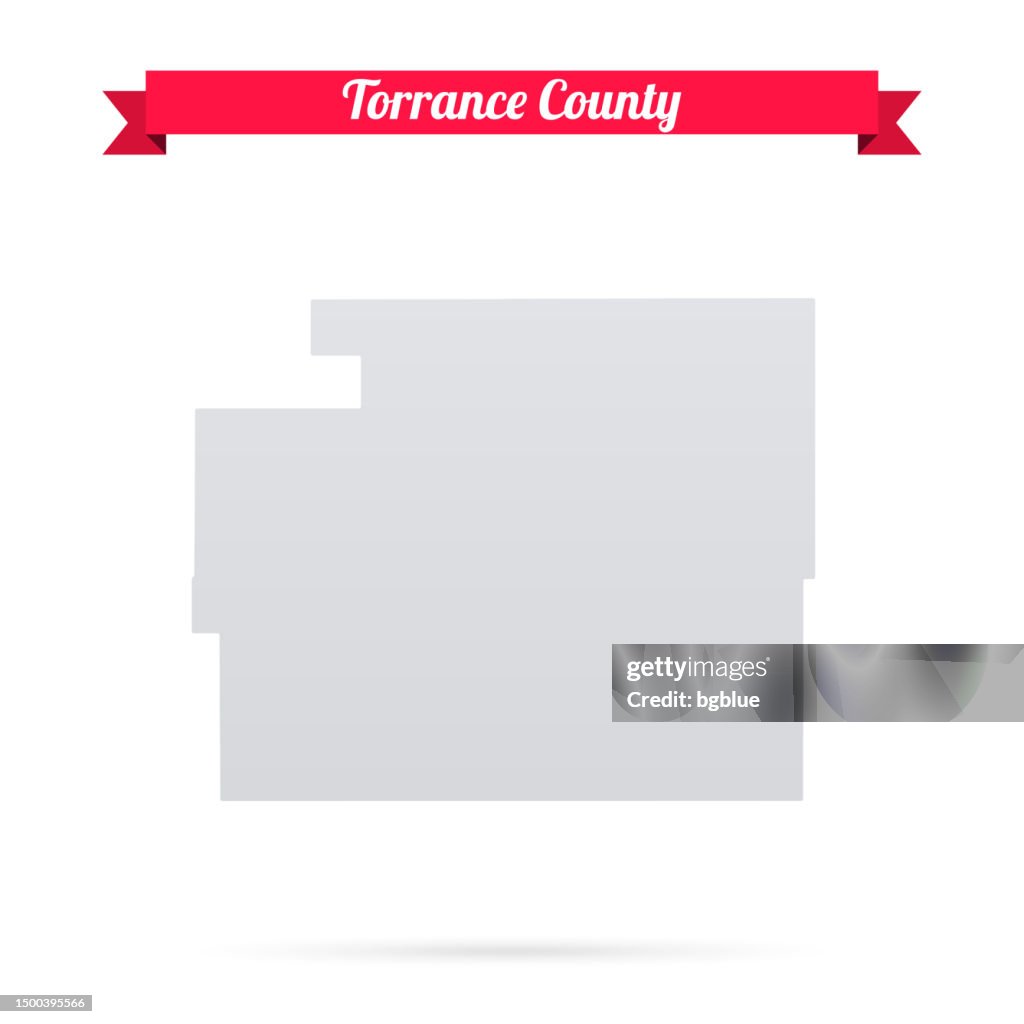 Torrance County, New Mexico. Map on white background with red banner