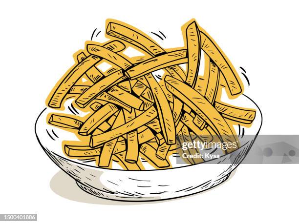 french fries - crunchy stock illustrations