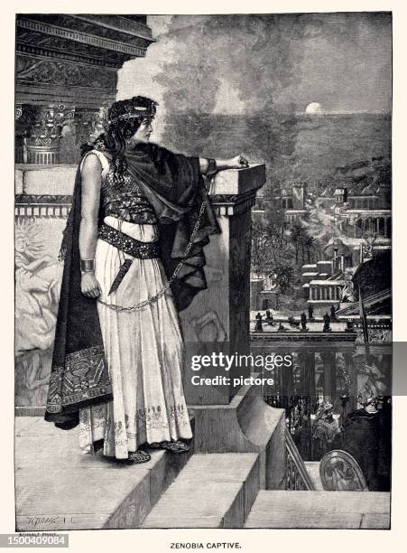 queen zenobia captive (xxxl) 19th century - palmera stock illustrations