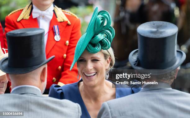 Zara Tindall attends day two of Royal Ascot 2023 at Ascot Racecourse on June 21, 2023 in Ascot, England.