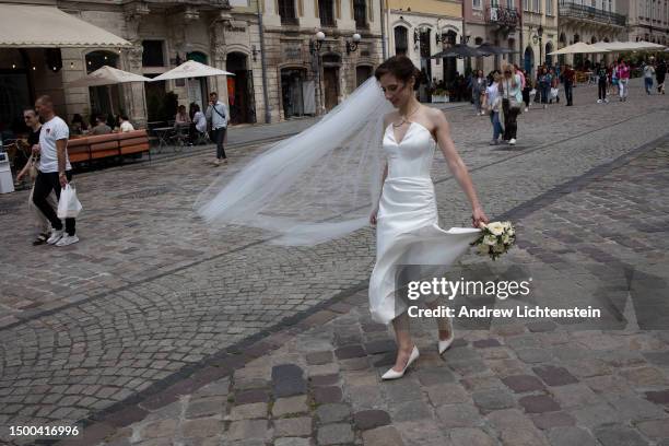 Street scenes of daily life during wartime, as seen on June 10 in Lviv, Ukraine. Located in the western portion of Ukraine, the citizens of Lviv are...