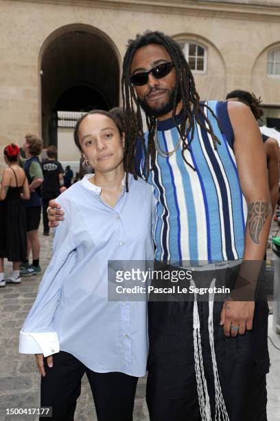 Designer Grace Wales Bonner and Amine attend the after show following the Wales Bonner Menswear Spring/Summer 2024 show as part of Paris Fashion Week...