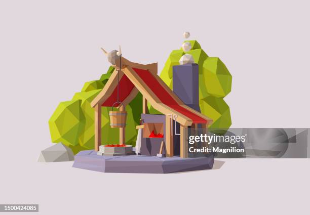 forge low poly vector - foundry stock illustrations