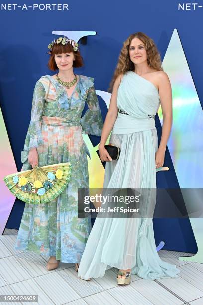 Charity Wakefield and guest arrive at the V&A 2023 Summer Party at The V&A on June 21, 2023 in London, England.