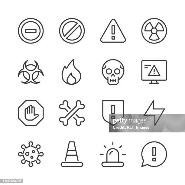 danger & alarm icons — monoline series - traffic cone stock illustrations