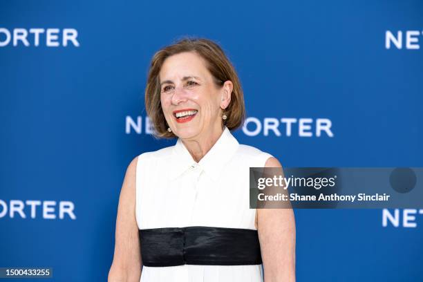 Kirsty Wark arrives at the V&A 2023 Summer Party at The V&A on June 21, 2023 in London, England.