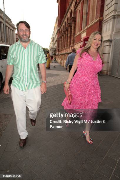 David Mitchell and Victoria Coren Mitchell seen attending the V&A 2023 Summer Party at The V&A on June 21, 2023 in London, England.