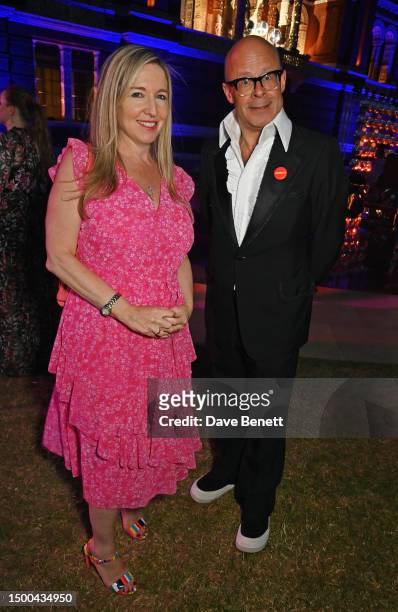 Victoria Coren Mitchell and Harry Hill attend the V&A Summer Party and DIVA exhibition preview, supported by Net-A-Porter, on June 21, 2023 in...