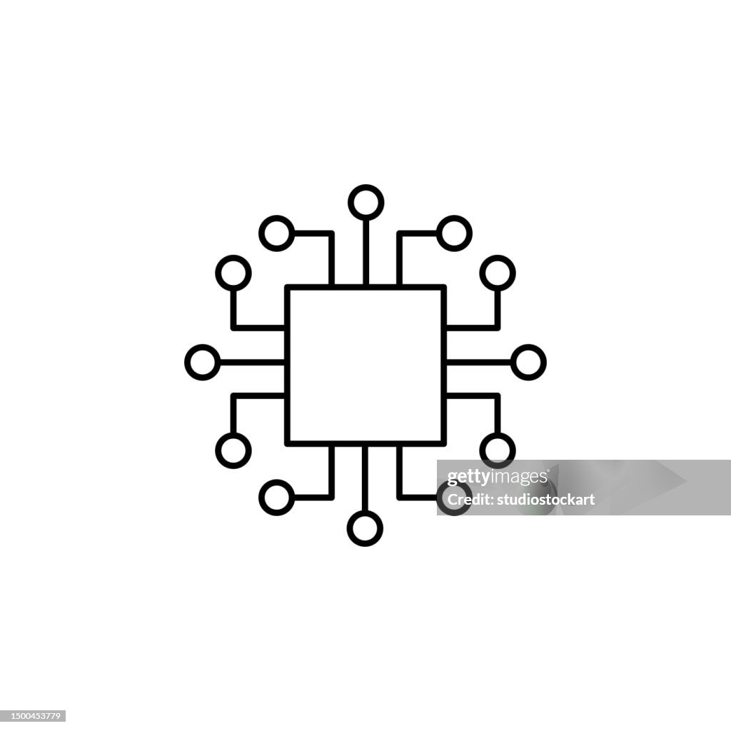 Chip Line Icon Editable Stroke