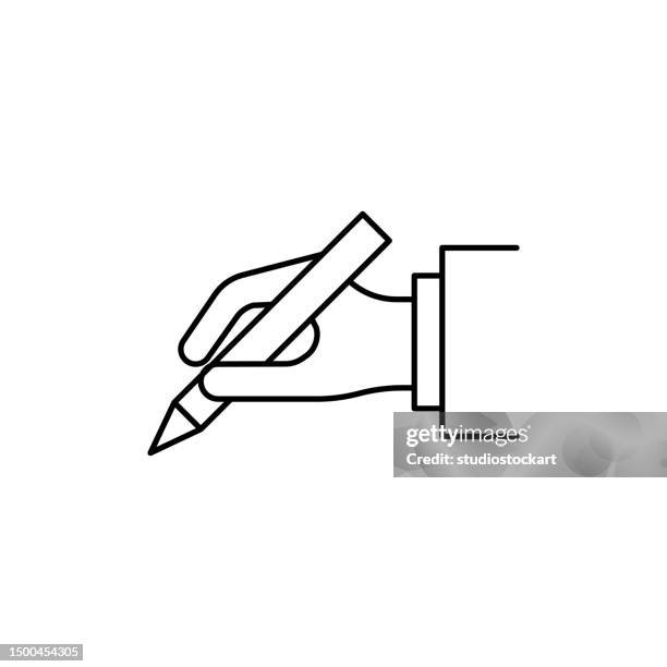 sign a document line icon editable stroke - notary stock illustrations