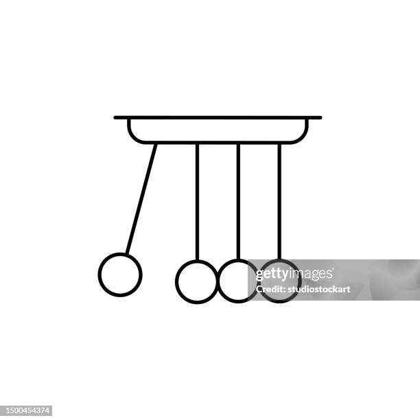 bildbanksillustrationer, clip art samt tecknat material och ikoner med action & reaction force line icon editable stroke - skrivbordsprydnad