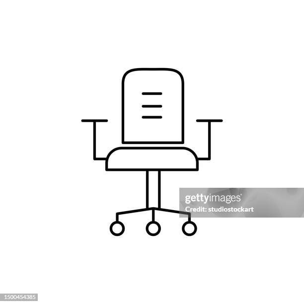 office armchair line icon with editable stroke - adjustable stock illustrations