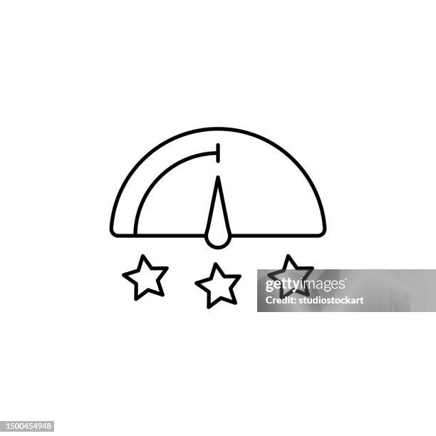 stockillustraties, clipart, cartoons en iconen met credit score icon with editable stroke - scorebord