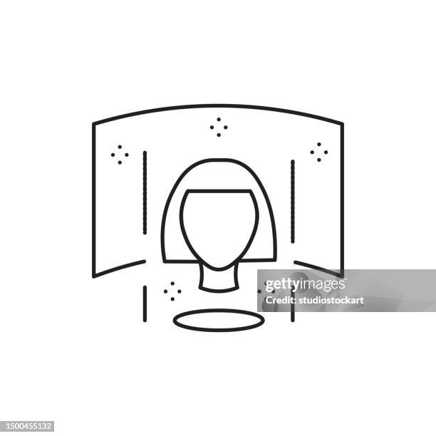 virtual reality glasses line icon. editable stroke - virtual learning disability stock illustrations
