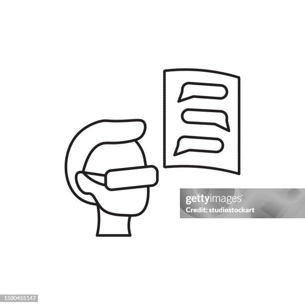 virtual reality glasses line icon. editable stroke - virtual learning disability stock illustrations