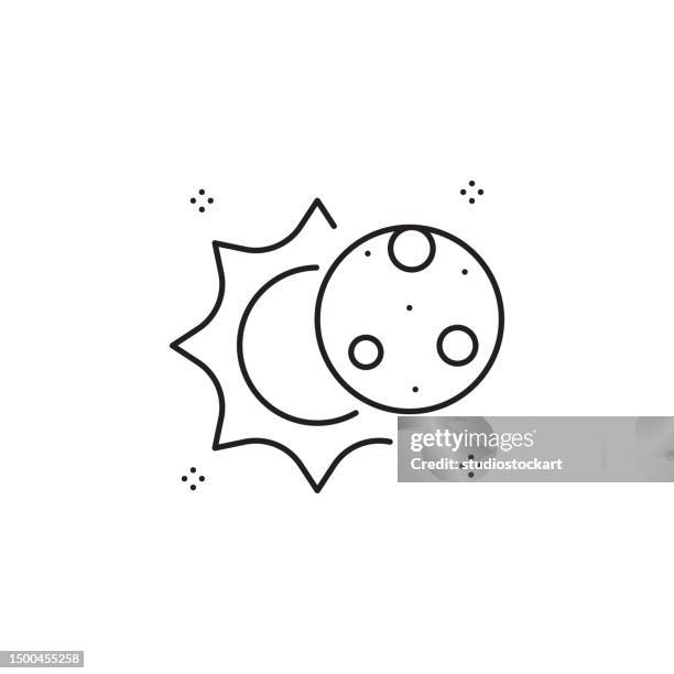 planet thin line icon. editable stroke - full circle logo stock illustrations