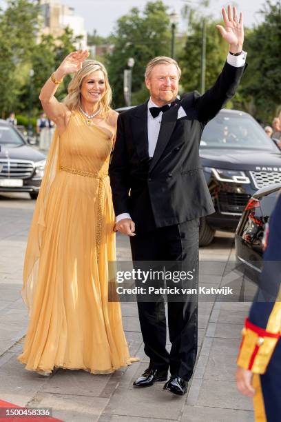 King Willem-Alexander of The Netherlands and Queen Maxima of The Netherlands attend a concert offered by the Netherlands to the Belgian King and...