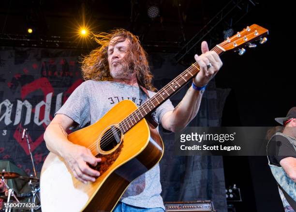 Kevin Martin of Candlebox performs during their 30th Anniversary Tour at Michigan Lottery Amphitheatre on June 21, 2023 in Sterling Heights, Michigan.